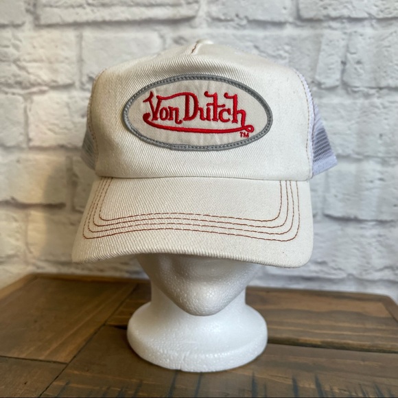 VON DUTCH Kustommade Originals NWOT White Trucker Snapback Hat Cap - Picture 3 of 10